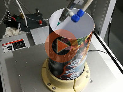 四軸點(diǎn)膠機(jī)為圓形紙筒包裝盒