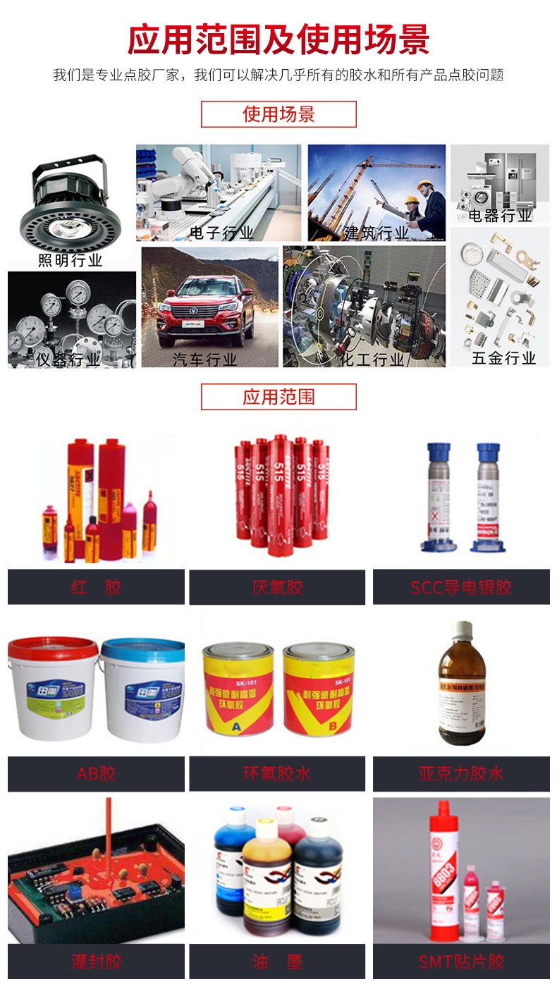 手持灌膠機使用的膠水范圍